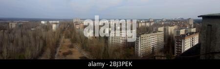 Pripyat city center from a height Stock Photo