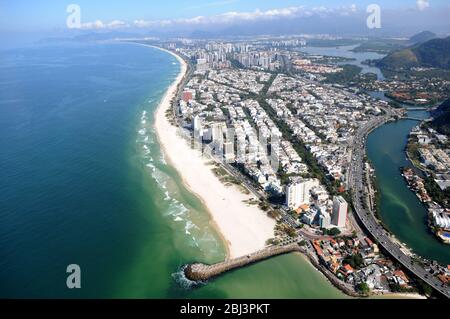 aerial photos of the beautiful beaches and lagoons of the City of Rio de Janeiro, Stock Photo