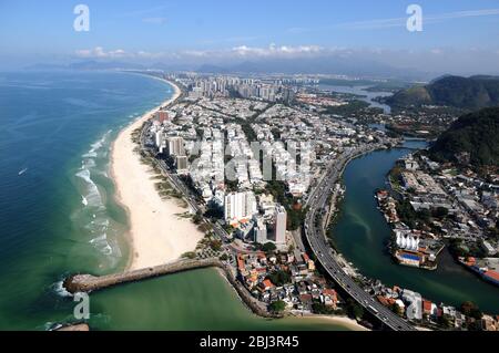 aerial photos of the beautiful beaches and lagoons of the City of Rio de Janeiro, Stock Photo