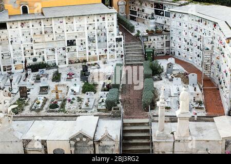 Cemetery in the village of Portfino in Liguria in Italy. Stock Photo