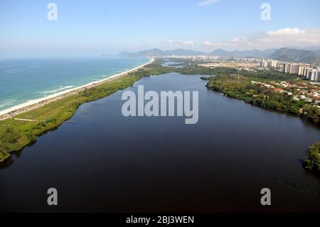 aerial photos of the beautiful beaches and lagoons of the City of Rio de Janeiro, Stock Photo