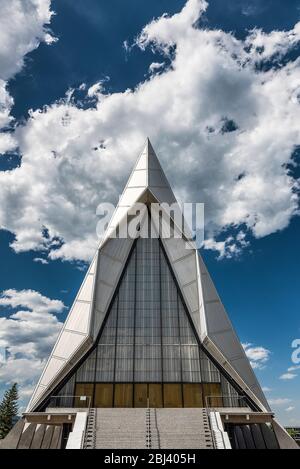 United States Air Force Academy Cadet Chapel in Colorado Springs. Stock Photo