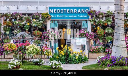 Mediterrano Restaurant at Naples in Florida. Stock Photo