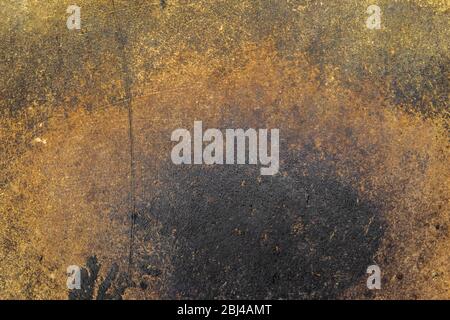 Grunge background of old and damaged brown and black leather drum surface Stock Photo