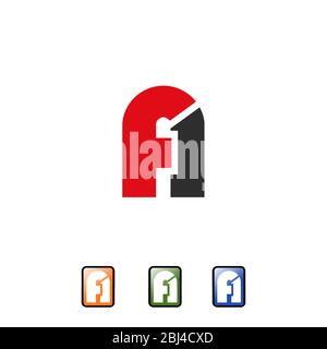 Initial letter A, FA graphic logo design concept template, Abstract business logo, isolated on white background. Stock Vector