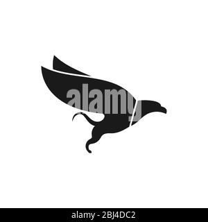 Vector of eagle with a tiger body, Fantasy logo design concept template, isolated on white background. Stock Vector