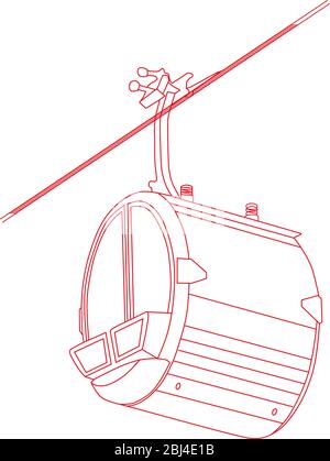 Cable car cabin - Vector Illustration Stock Vector