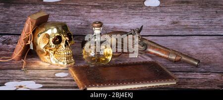 a varius jolly roger element from the still life photo, Stock Photo