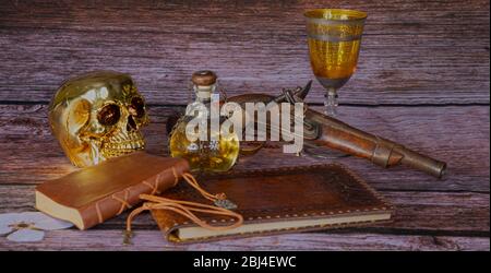 a varius jolly roger element from the still life photo, Stock Photo