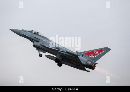 Royal Air Force Typhoon FGR4 taking off. Stock Photo
