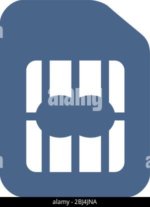 Sim card flat icon. Cellular phone card, EMV chip, mobile slot symbol Stock Vector