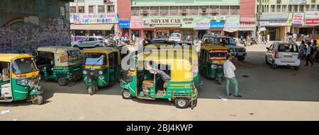 Agra, Uttar Pradesh / India - October 5, 2019: Tuk Tuks in the streets of Agra, India Stock Photo