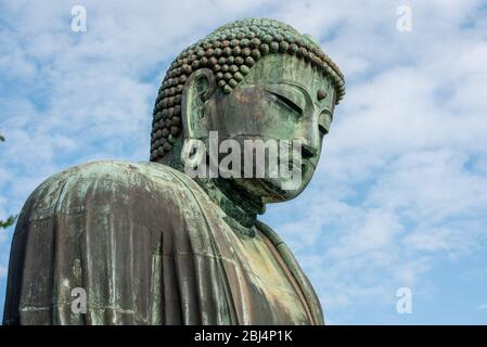 The Great Buddha of Kamakura, second tallest bronze Buddha statue in Japan Stock Photo
