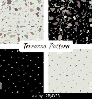 Terrazzo imitation seamless pattern background. Abstract vector texture design Stock Vector