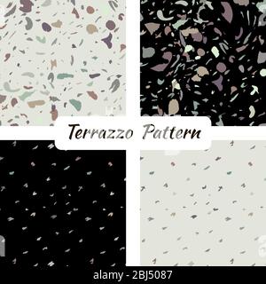 Terrazzo imitation seamless pattern background. Abstract vector texture design Stock Vector