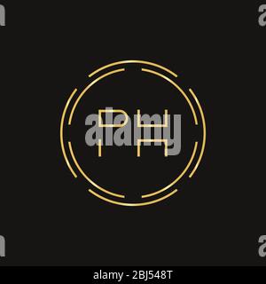 Creative black letter Ph p h logo with leading lines and road concept ...