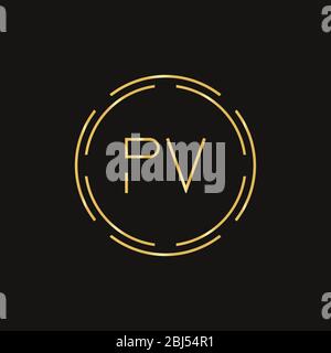 Initial Letter PV Logo Design Vector Template. PV Letter Logo Design Stock Vector