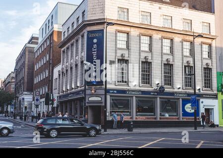 London/UK-26/07/18: O'Neill's Kings Cross is an Irish pub located on Euston Road in Marylebone. Pubs are a social drinking establishment and a promine Stock Photo