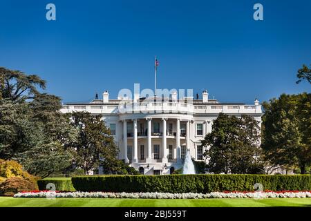 The White House 1600 Pennsylvania Ave home of the President of the United States of America in Washington DC USA Stock Photo