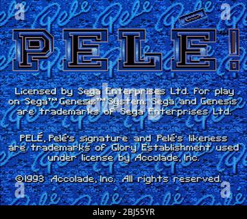 Pele's World Tournament Soccer - Sega Genesis Mega Drive - Editorial use  only Stock Photo - Alamy