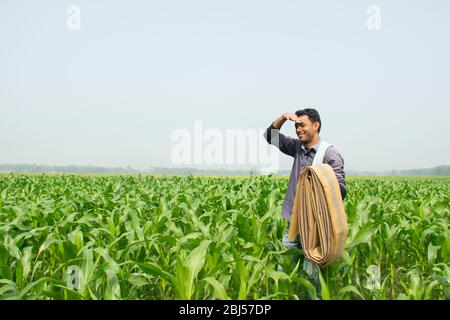 indian farmer working, Bihar, India Stock Photo