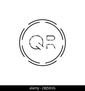 Initial Letter QR Logo Design Vector Template. Digital Abstract Circle QR Letter Logo Design Stock Vector