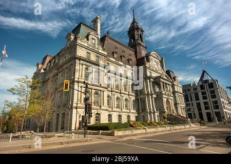 Historic government building and City Hall in the Old Montreal district in Quebec Canada Stock Photo