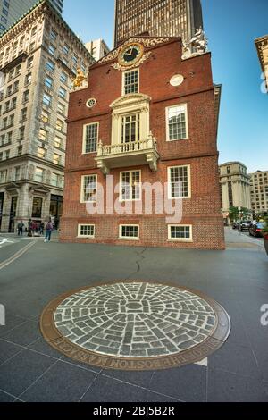 Old State House on the historic Freedom Trail in downtown Boston Massachusetts USA Stock Photo