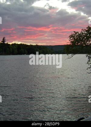 Sunset at Lake St. George, Maine Stock Photo - Alamy