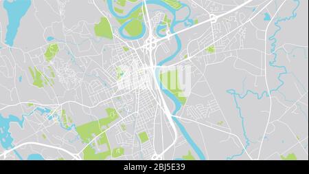 Urban vector city map of Concord, USA. New Hampshire state capital Stock Vector