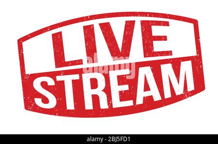 Live stream sign or stamp on white background, vector illustration Stock Vector