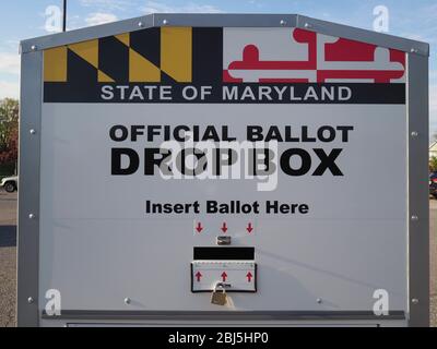 Baltimore, Maryland, USA. 28th Apr, 2020. Voters in MarylandÃs 7th Congressional District Special Election were able to drop off their ballots in strategically placed locations in Baltimore. Credit: Sue Dorfman/ZUMA Wire/Alamy Live News Stock Photo