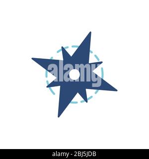 Japanese shuriken colour vector icon. Colours japanese shuriken icon, flat vector simple element illustration from editable weapons concept isolated s Stock Vector