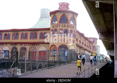 The historic Merry Go Round building  on the Santa Monica Pier was originally built in 1916 by Charles Loof. Stock Photo