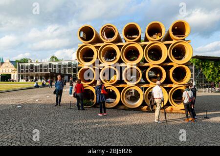 Tubular Living Spaces in Hiwa K’s ‘When We Were Exhaling Images’ Documenta 14, Kassel, Germany Stock Photo