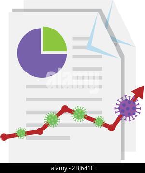 stock market variation by covid 19 infographic in document Stock Vector