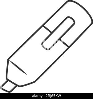 highlighter pen icon over white background, line style, vector illustration Stock Vector