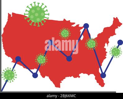 infographic of stock market variation by covid 19 Stock Vector