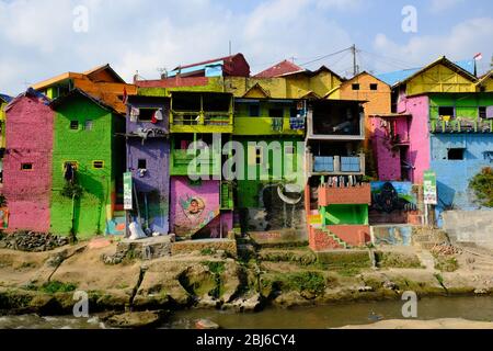 Malang Indonesia -  Village of Color Kampung Warna Warni Jodipan Stock Photo