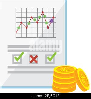 stock market variation by covid 19 infographic in document Stock Vector