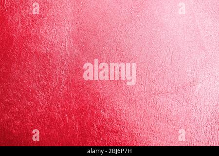 Red shiny leather texture close up Stock Photo