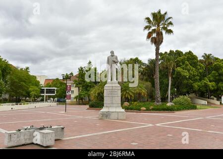 Sculpture of Jannie Marais (The Founder of Stellenbosch University) at Stellenbosch University Campus, Western Cape, South Africa Stock Photo