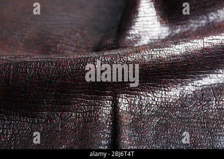 Brown wrinkled leather texture background Stock Photo