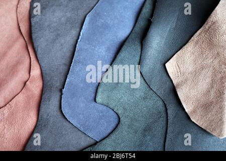 Ragged leather material wrong side background Stock Photo
