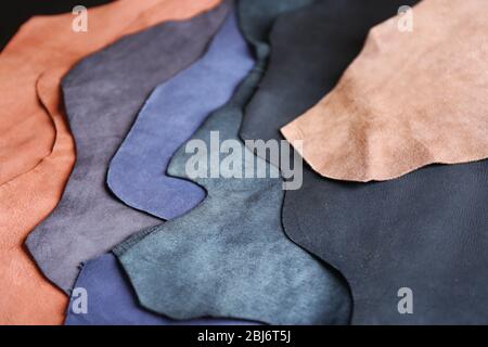 Ragged leather material wrong side background Stock Photo
