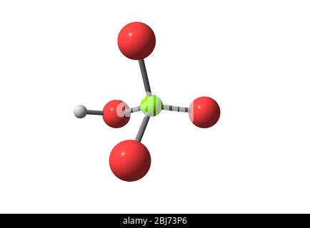 Perchloric acid is an inorganic compound with the formula HClO4. Usually found as an aqueous solution. Stock Photo