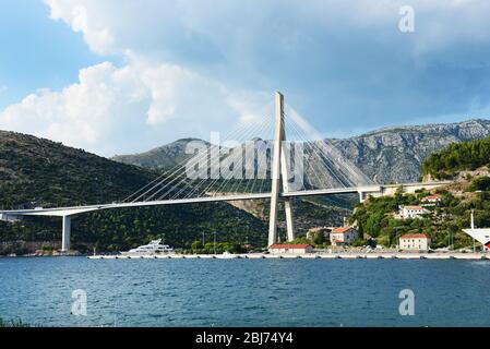 The Franjo Tudjman Bridge in Dubrovnik, Croatia. Stock Photo
