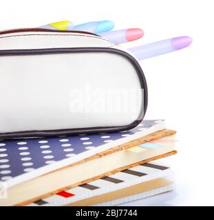 Set of new stationery isolated on white Stock Photo