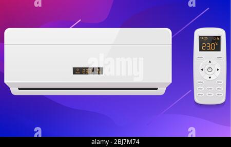 mock up illustration of air conditioner on abstract background Stock Vector