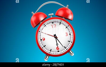 mock up illustration of alarm clock on abstract background Stock Vector